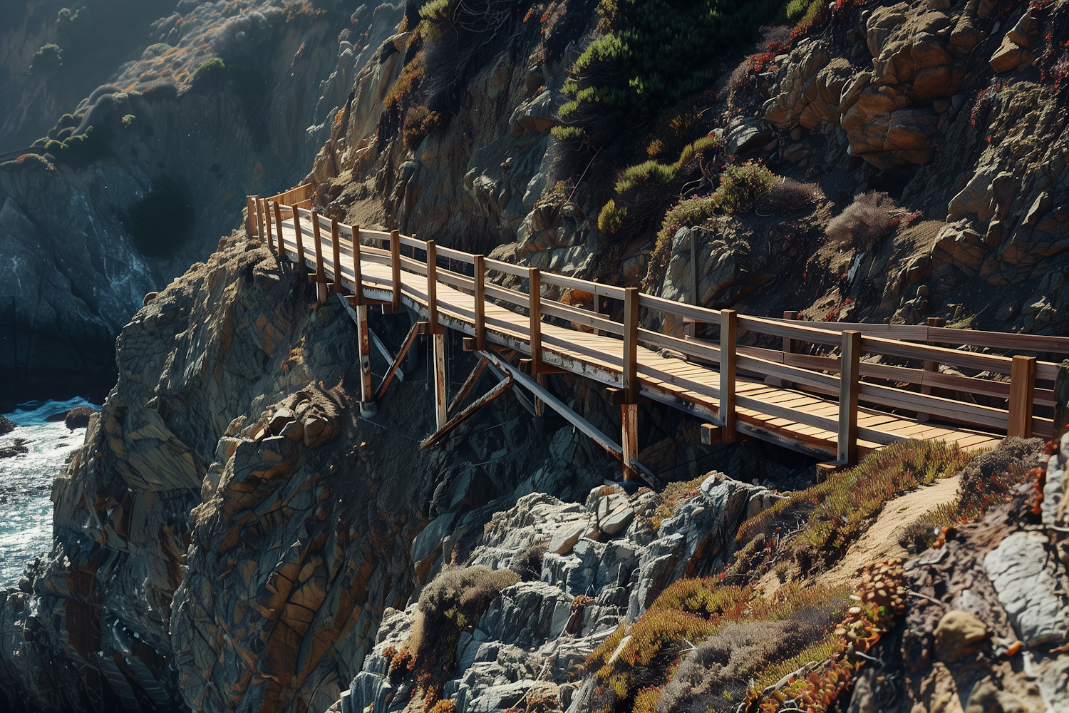 Serene Cliffside Boardwalk