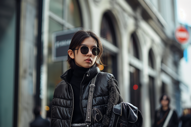 Stylish Woman in Urban Setting