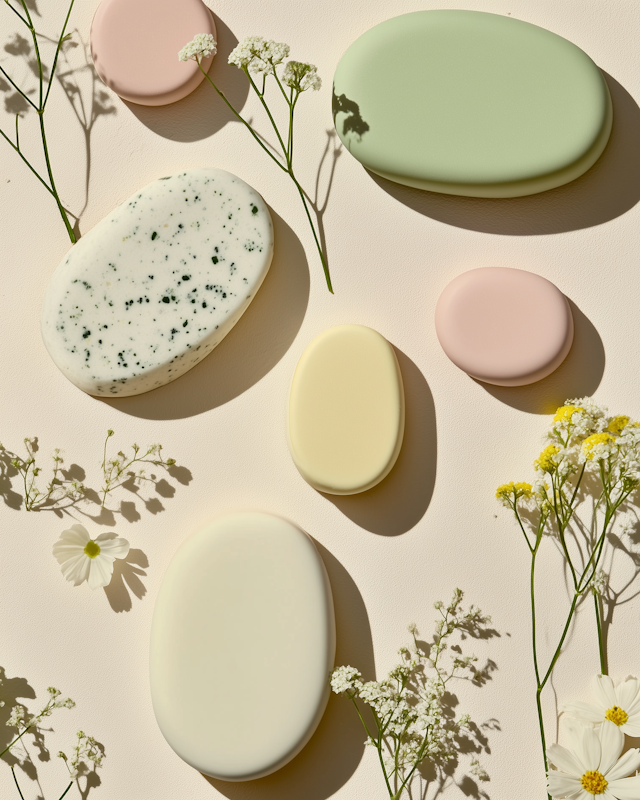 Pastel Stones and Flowers