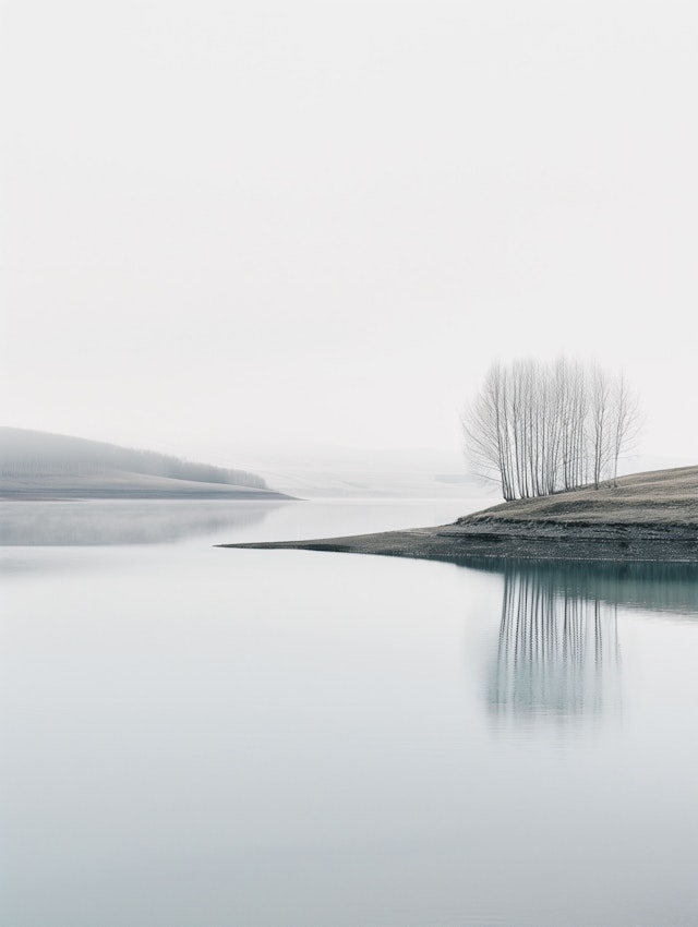 Tranquil Landscape with Reflective Water