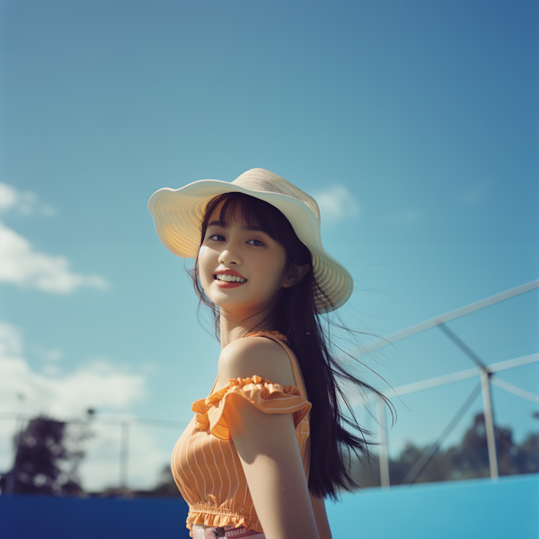 Young Woman Enjoying Sunny Outdoors