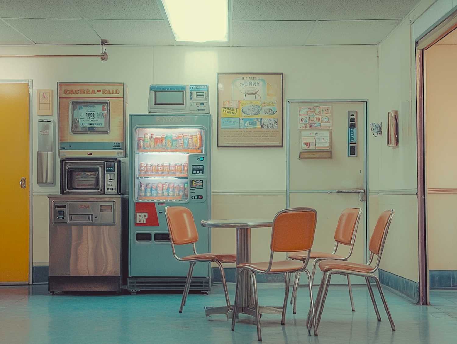 Retro Cafeteria Scene