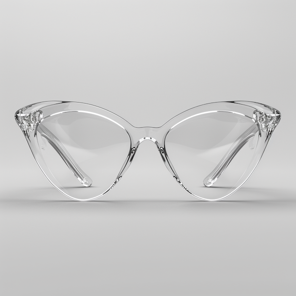 Elegant Crystal Cat-eye Glasses