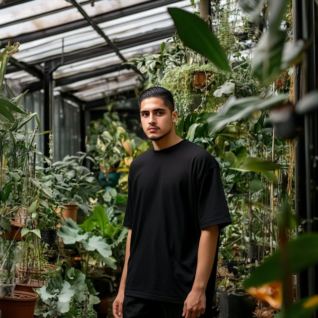 Man in Greenhouse