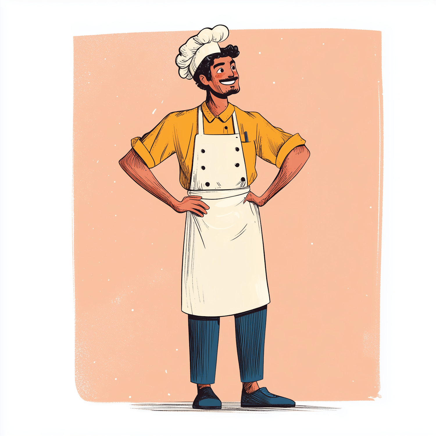 Cheerful Male Chef Illustration