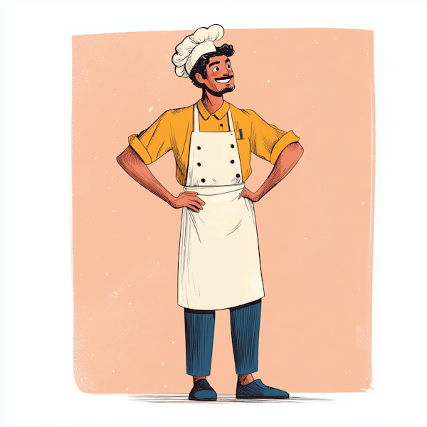 Cheerful Male Chef Illustration