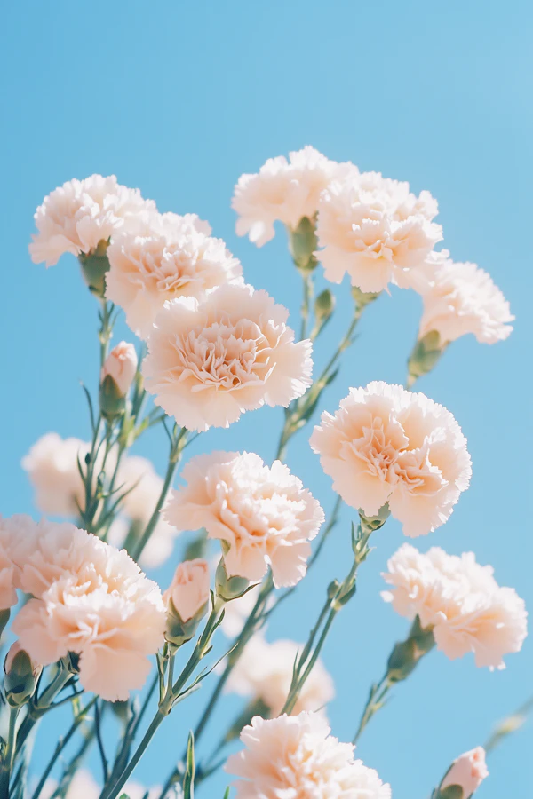 Peach Carnations Bloom