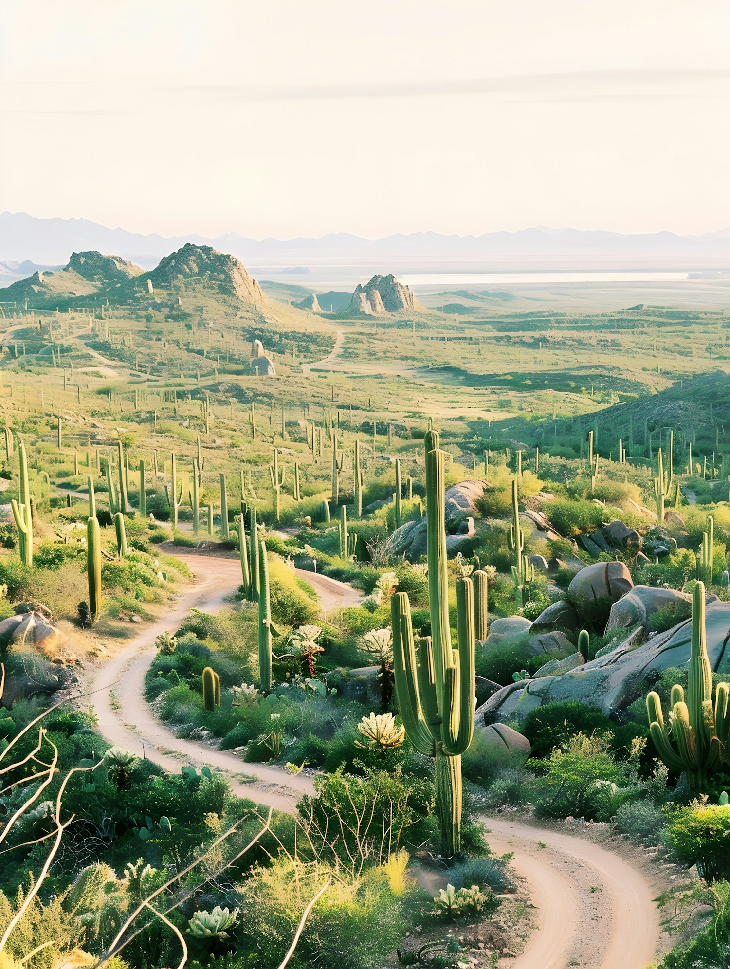 Desert Landscape with Cacti