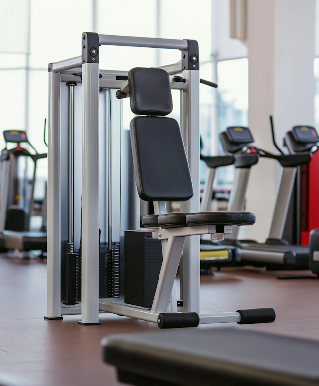 Empty Gym with Weights Machine