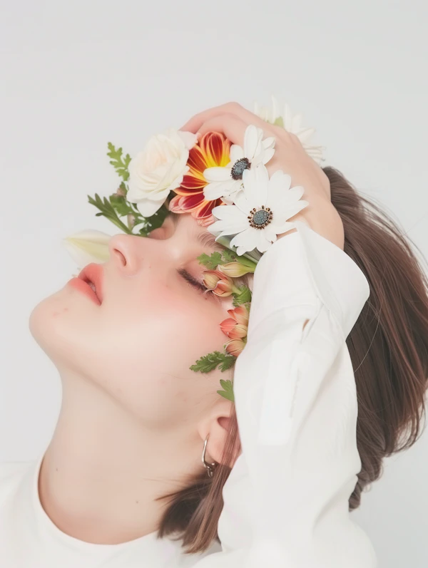 Whimsical Floral Portrait
