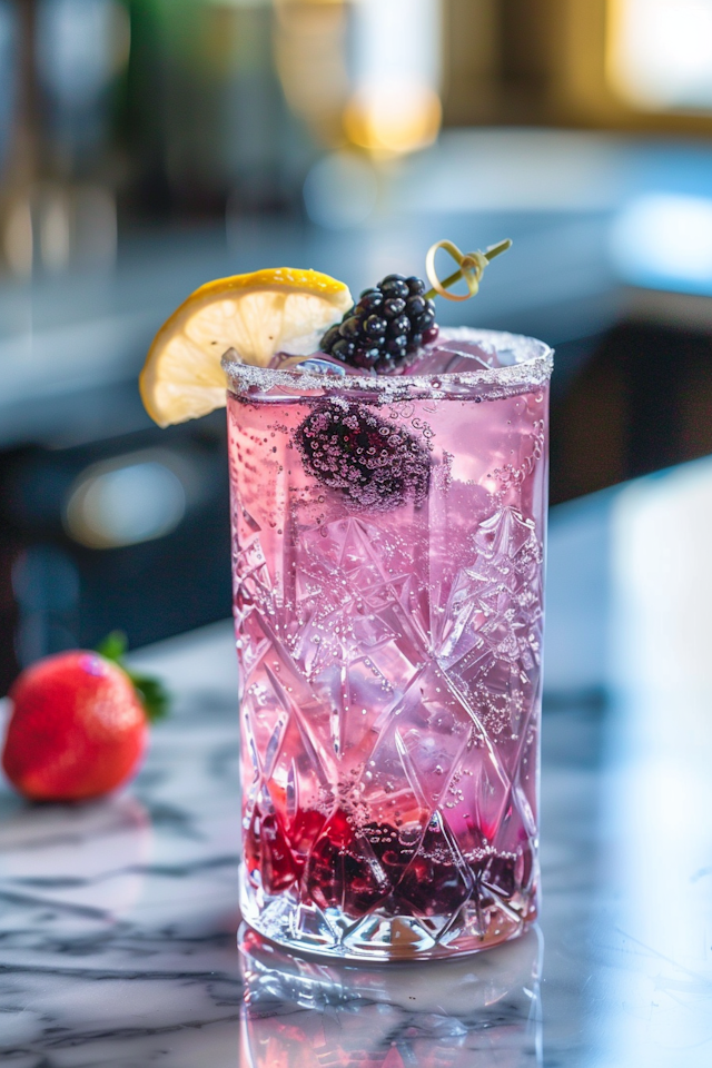 Vibrant Pink Cocktail Close-Up