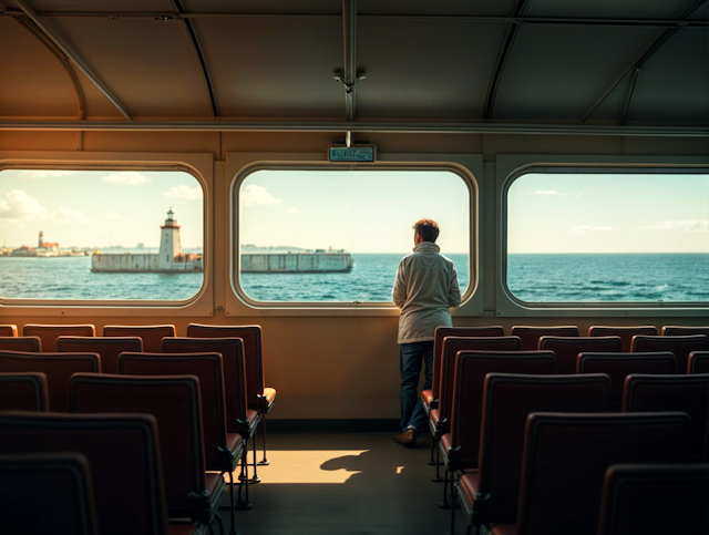 Solitary Figure on Ferry