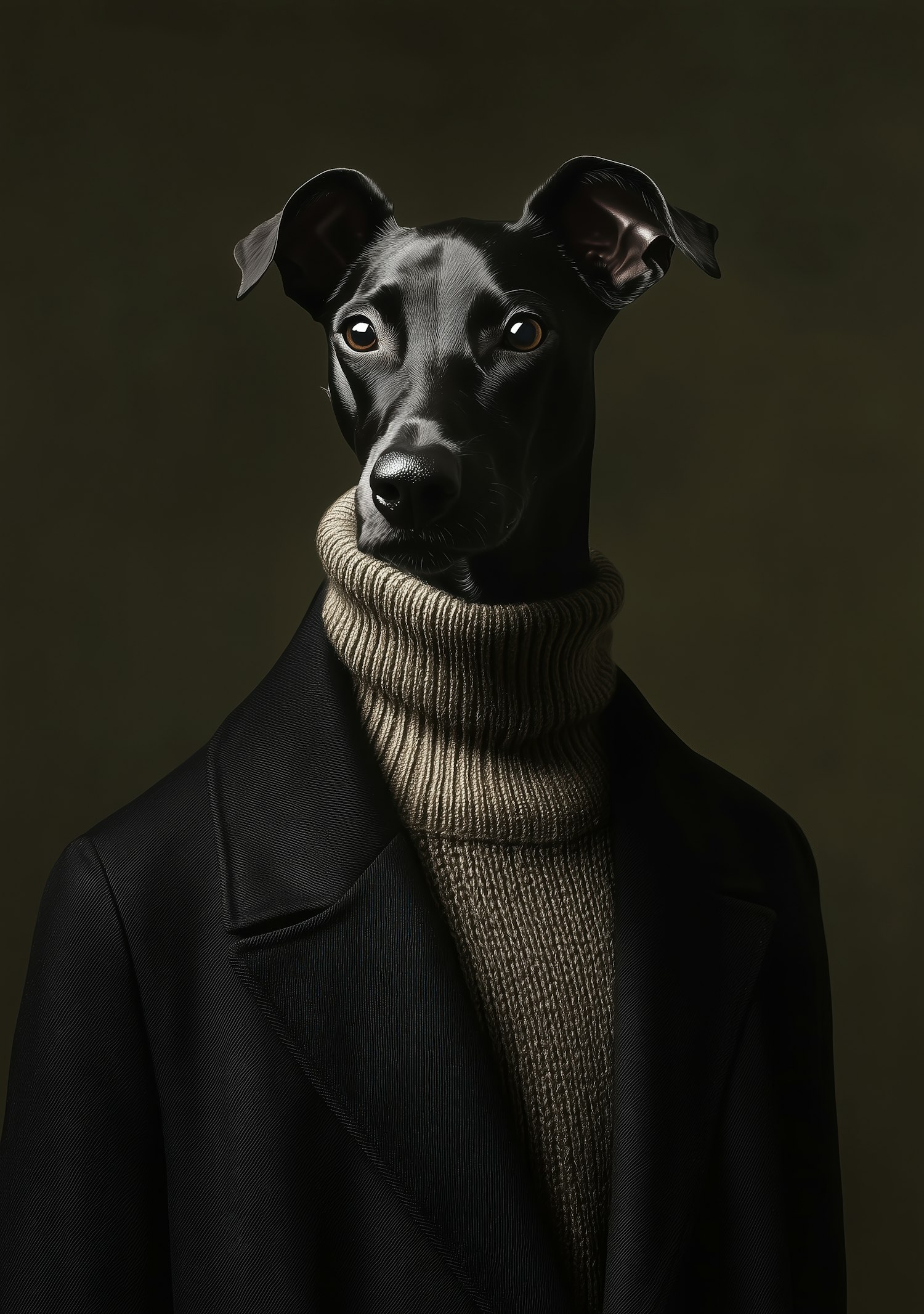 Sophisticated Black Dog Portrait