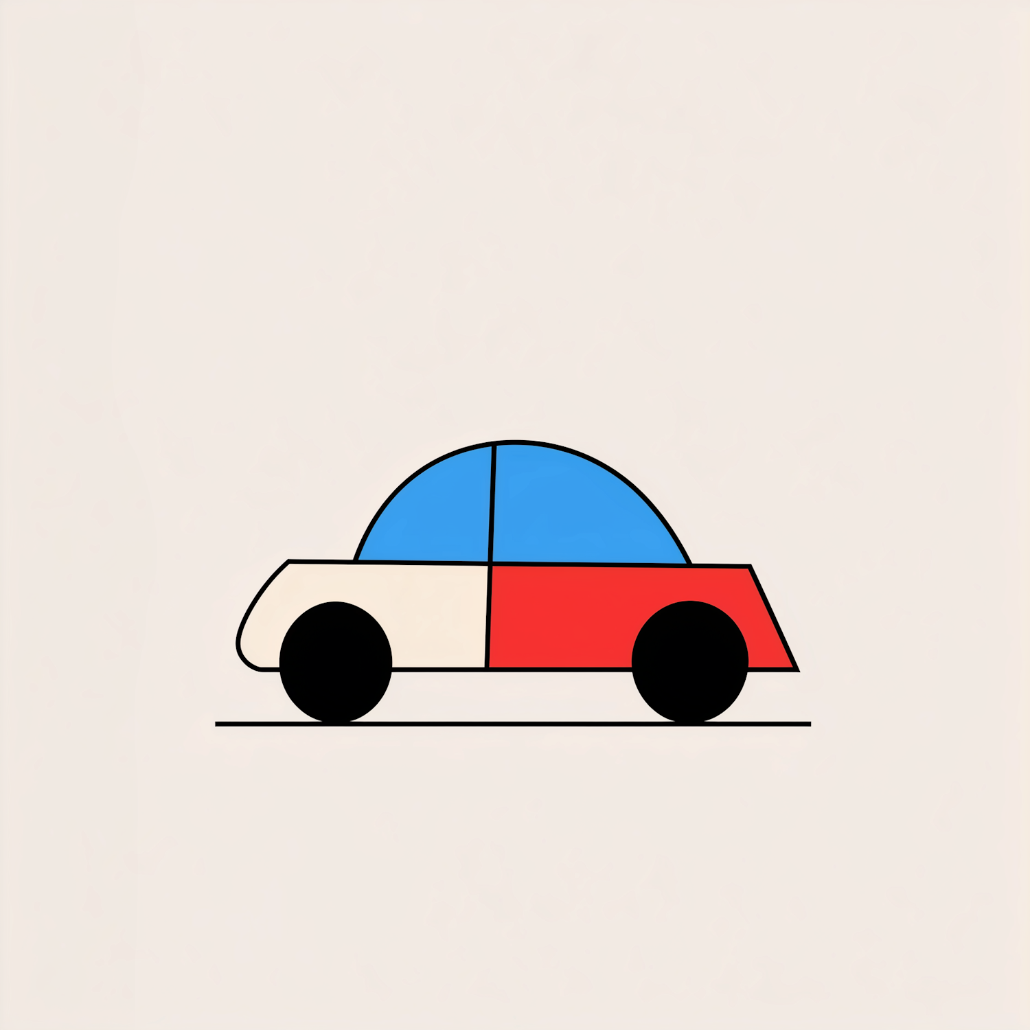 Minimalist Geometric Car Illustration