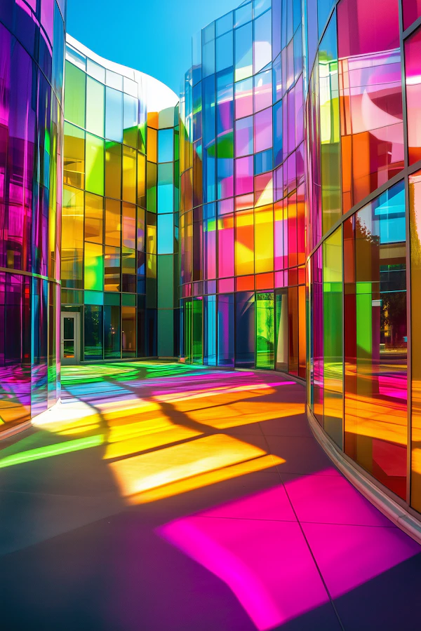 Vibrant Multicolored Glass Architecture