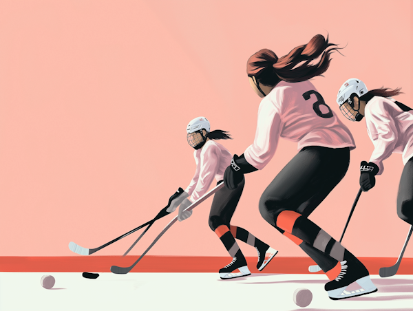 Female Ice Hockey Players in Action