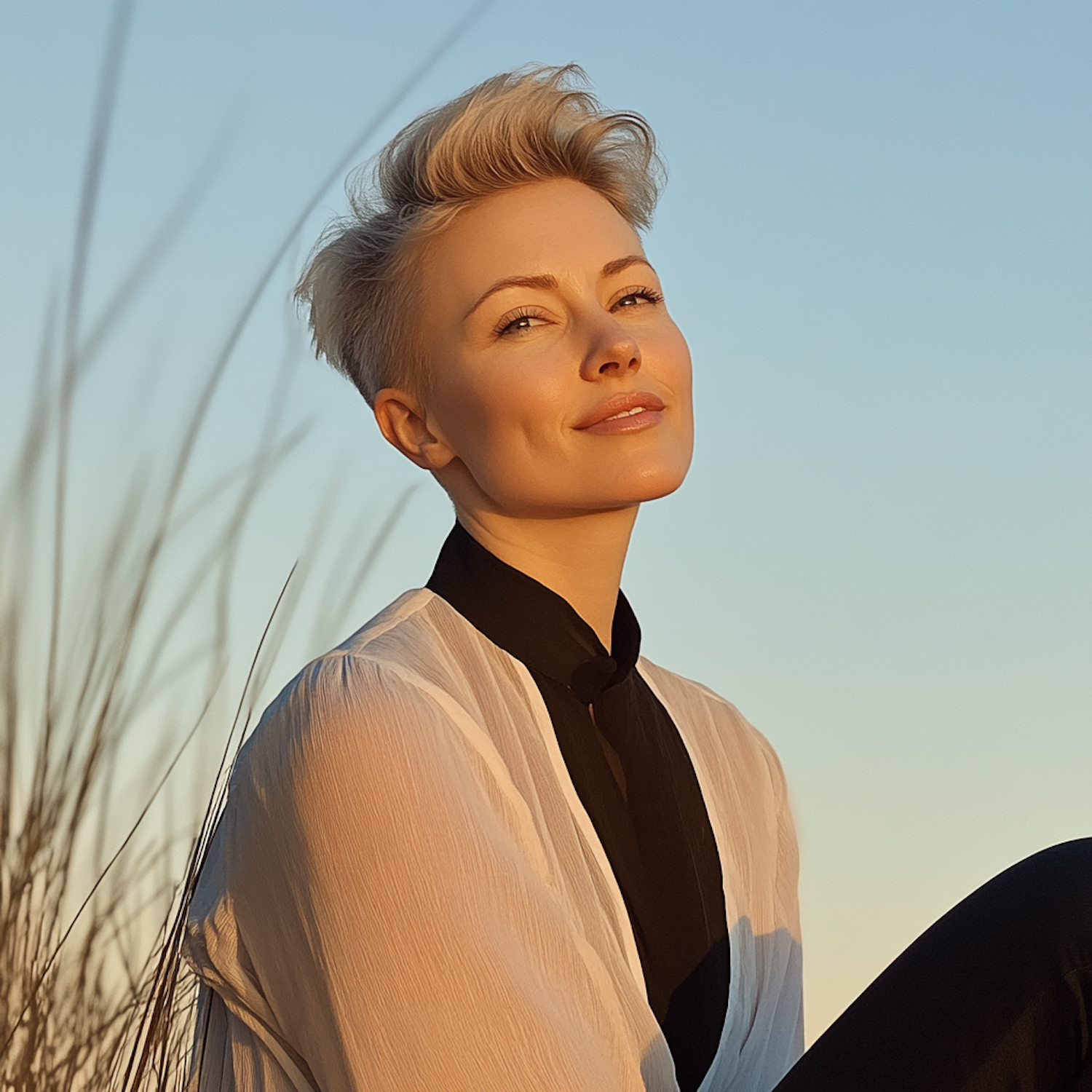 Serene Woman in Golden Sunlight