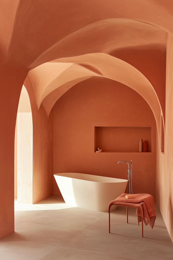 Minimalist Terracotta Bath