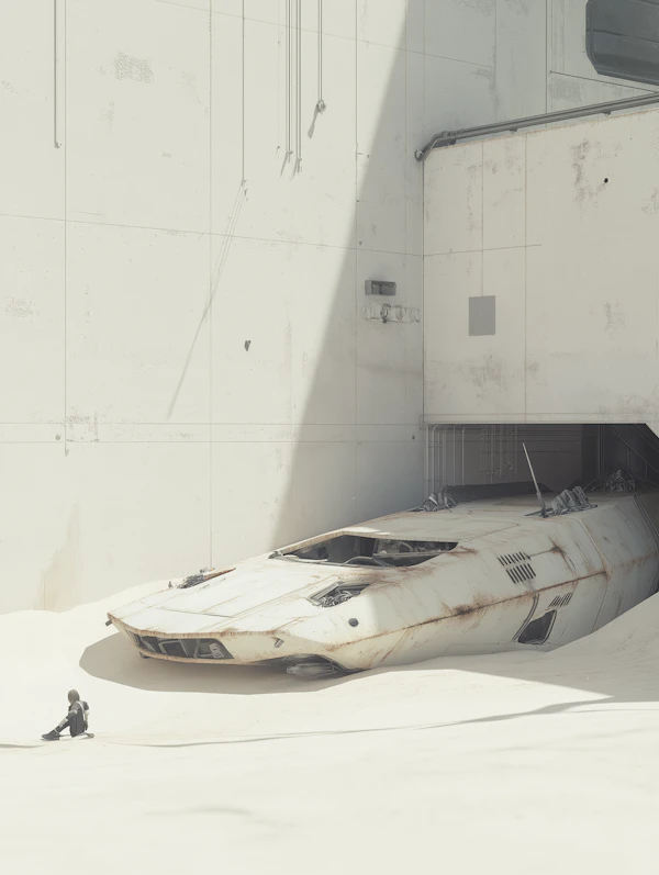 Desolate Spacecraft Wreckage