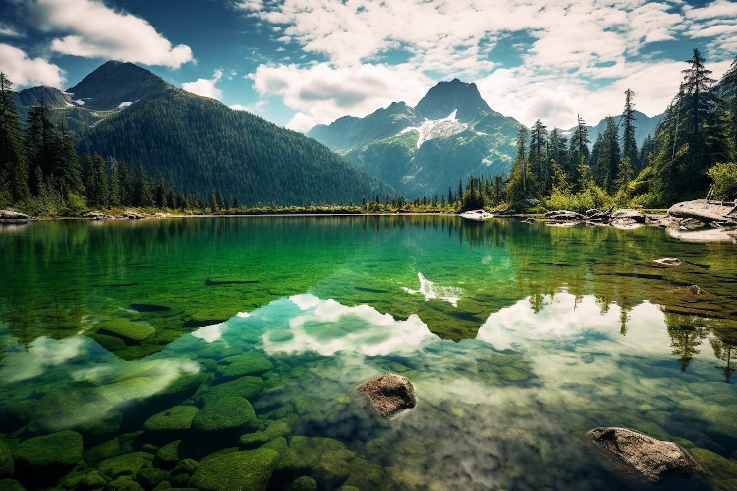 Tranquil Mountain Lake Oasis