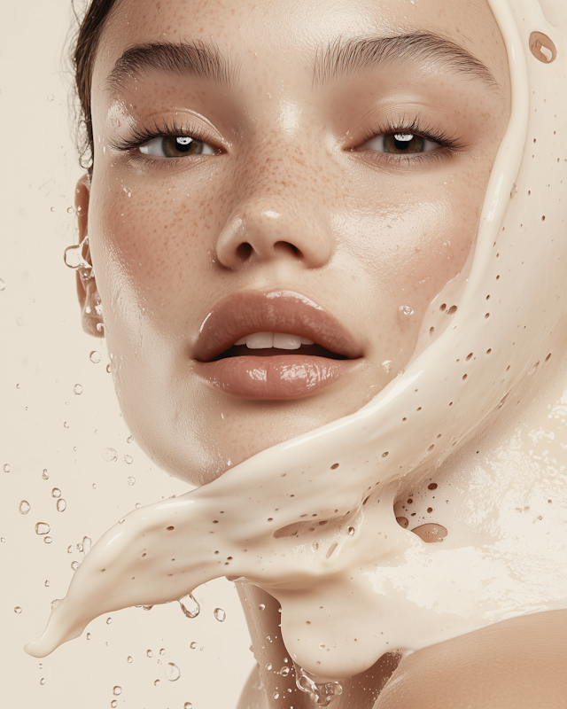 Serene Face with Flowing Cream