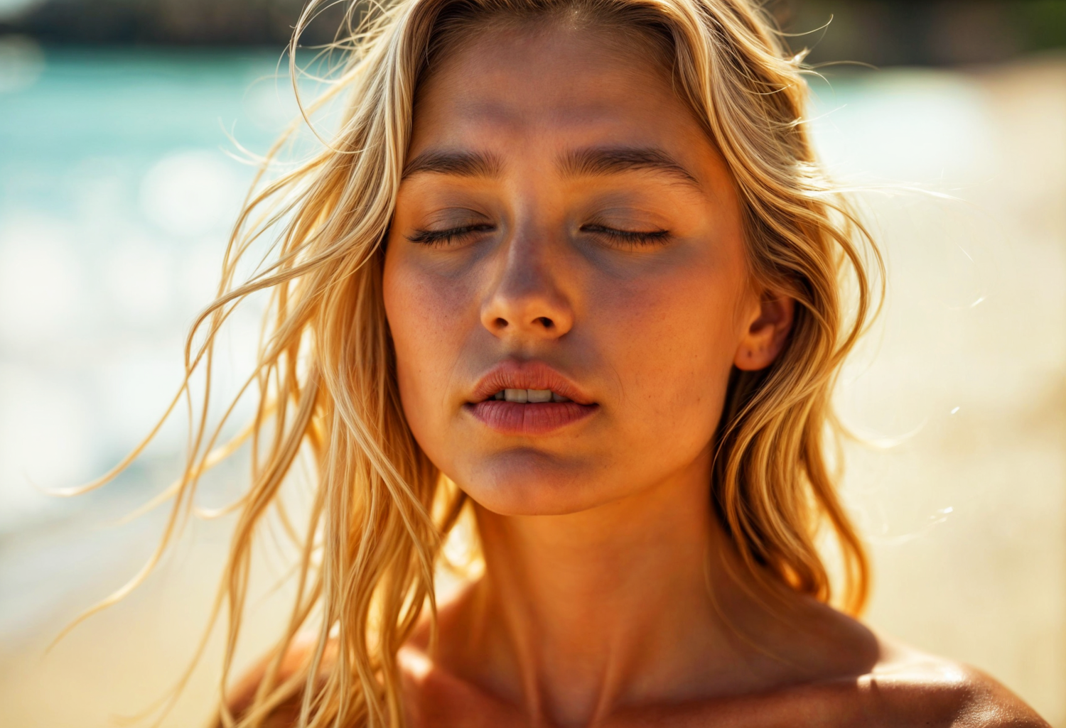 Serene Beach Portrait