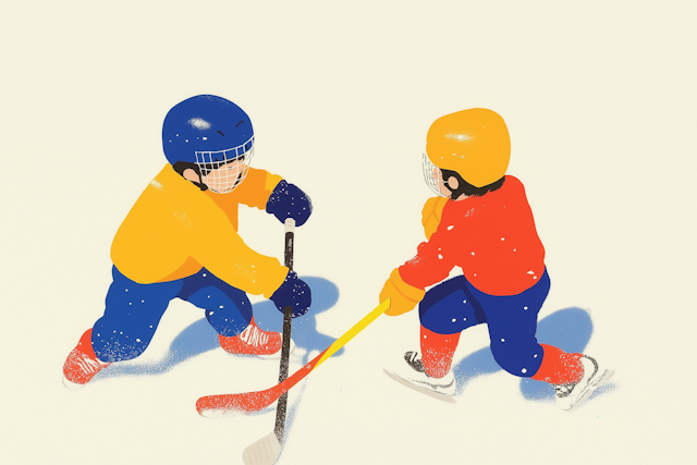 Playful Ice Hockey Match