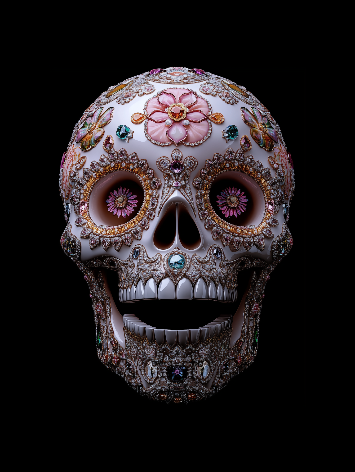 Ornate Floral Skull