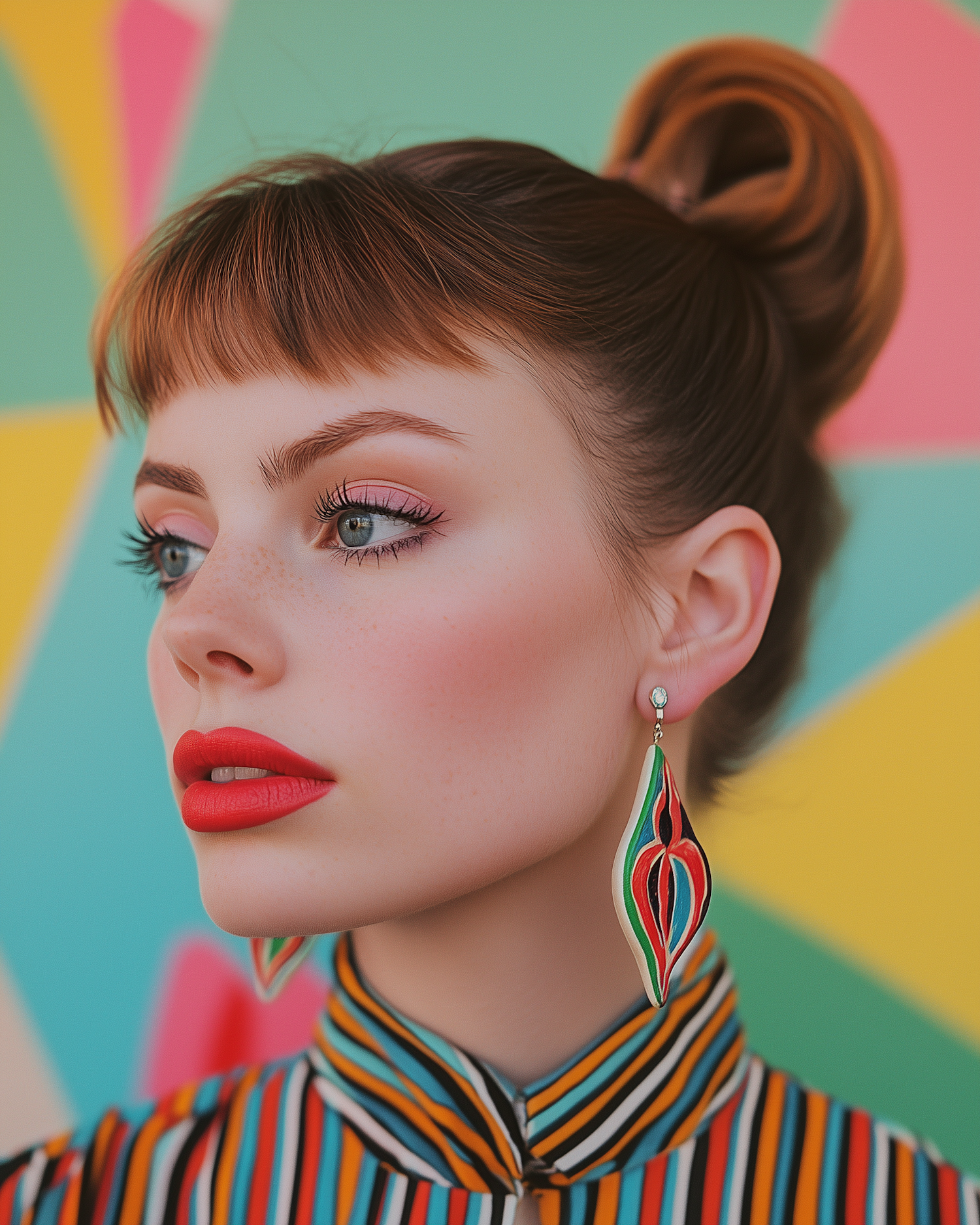 Portrait of a Woman with Bold Earrings