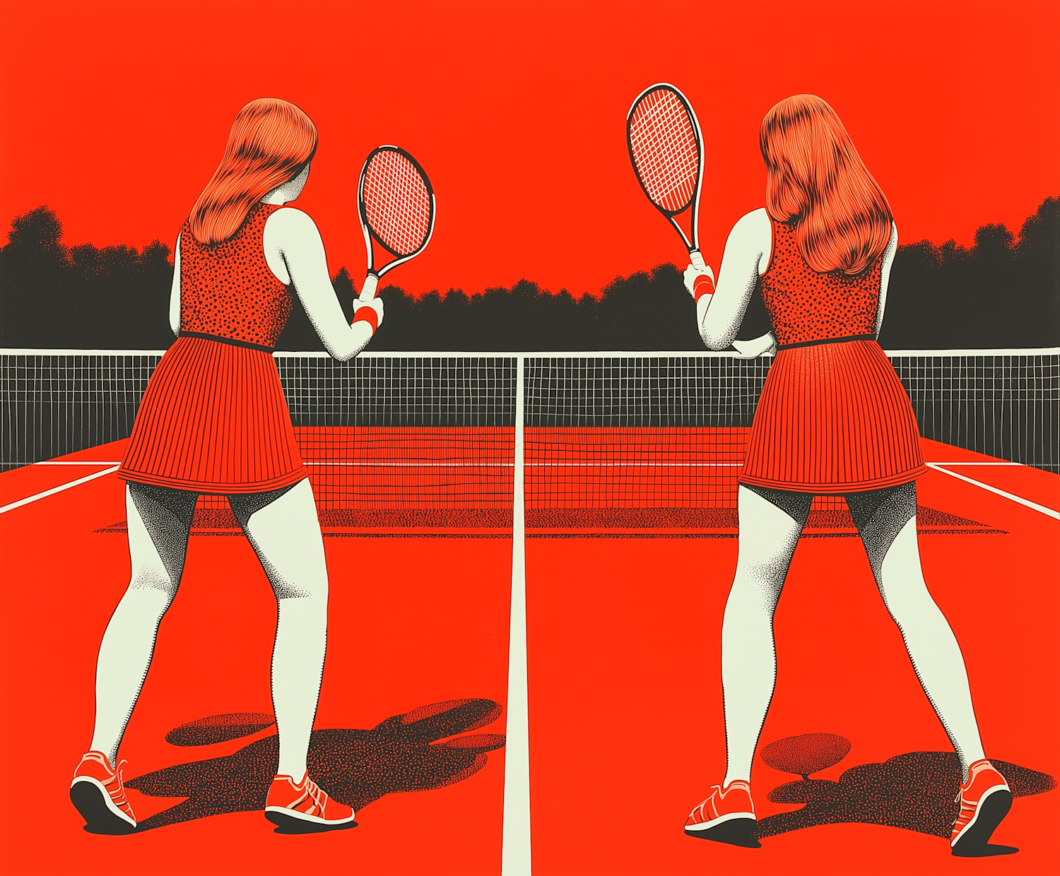 Red Tennis Duel