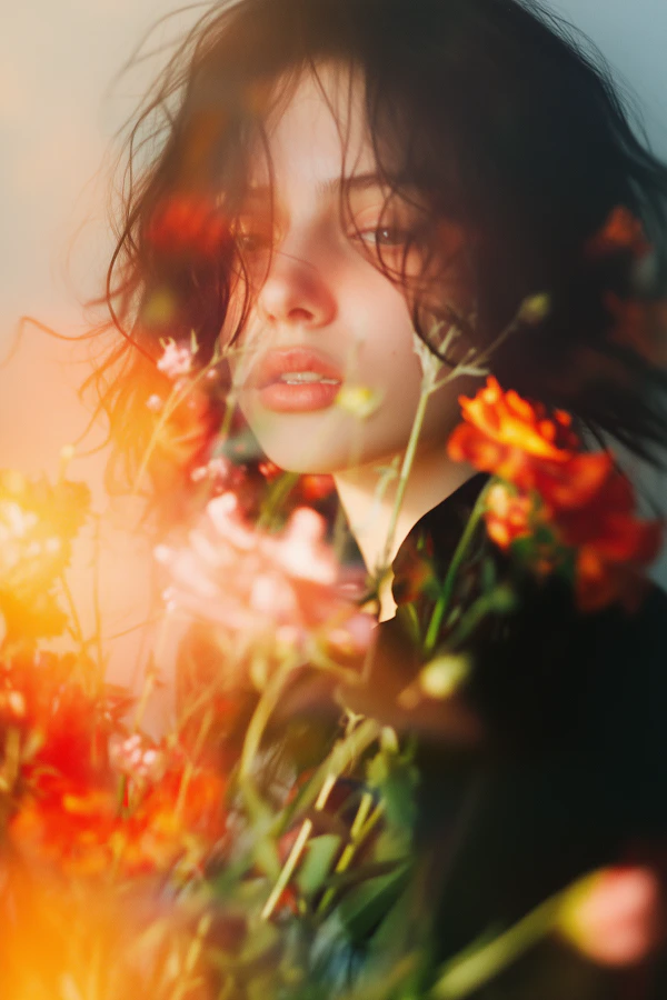 Serene Floral Portrait