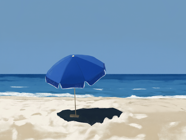 Serene Beach Umbrella Illustration