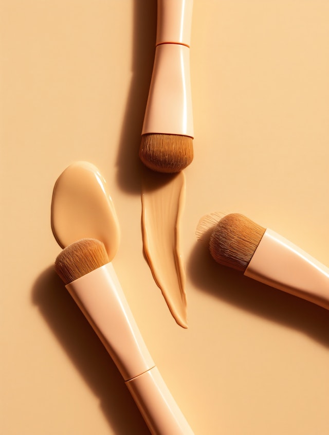 Makeup Brushes with Foundation