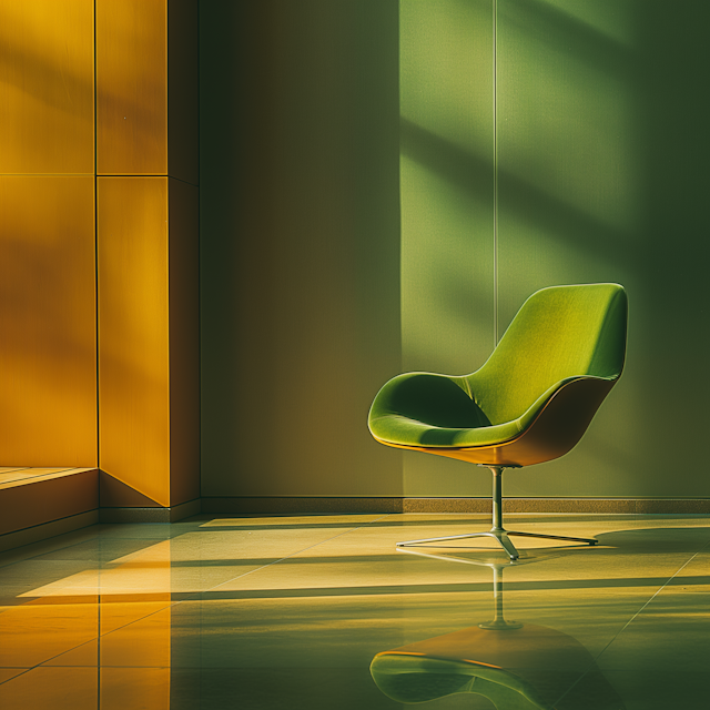 Modern Green Chair in Stylish Interior