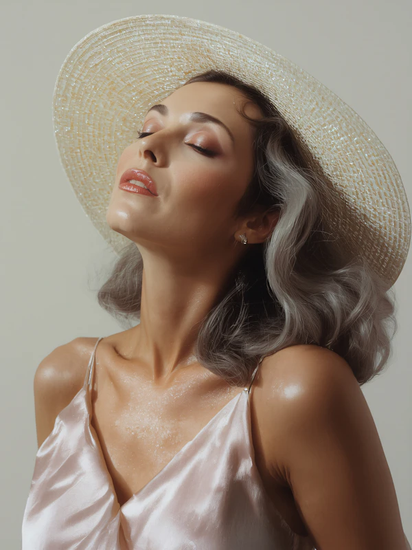 Serene Silver-Haired Woman