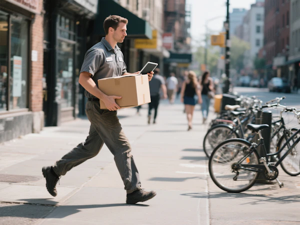 Delivery Worker in City