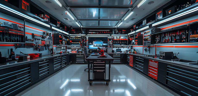 Modern and Professional Garage Workspace