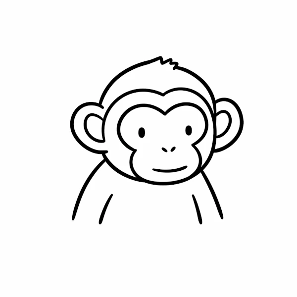 Minimalist Monkey Art