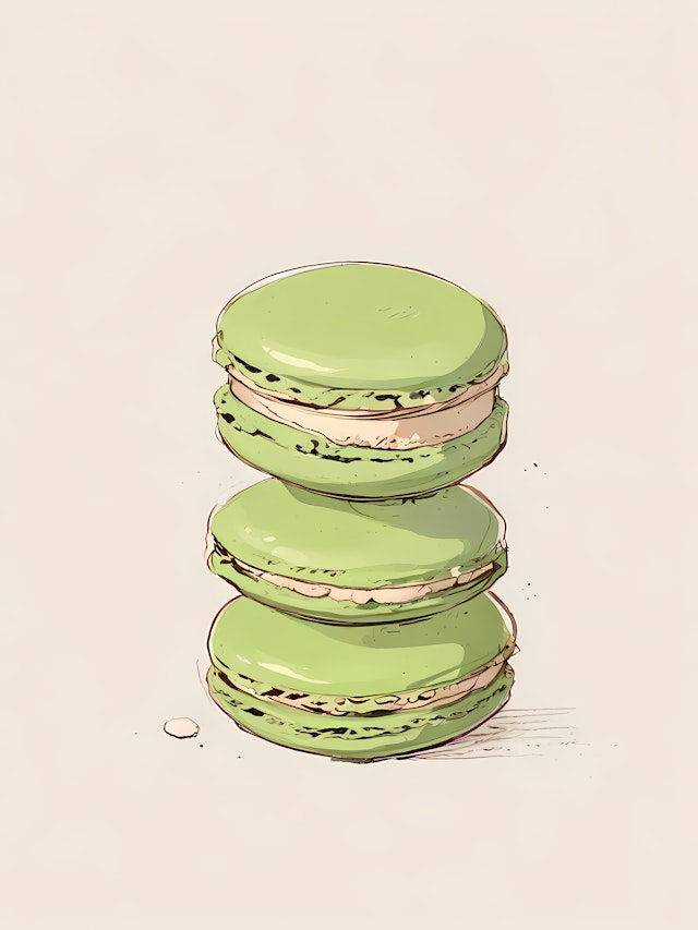 Green Macarons Illustration