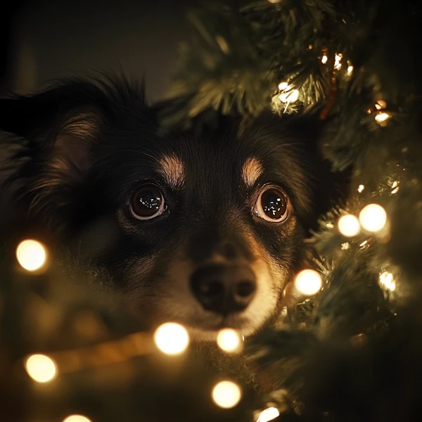 Festive Dog Close-Up