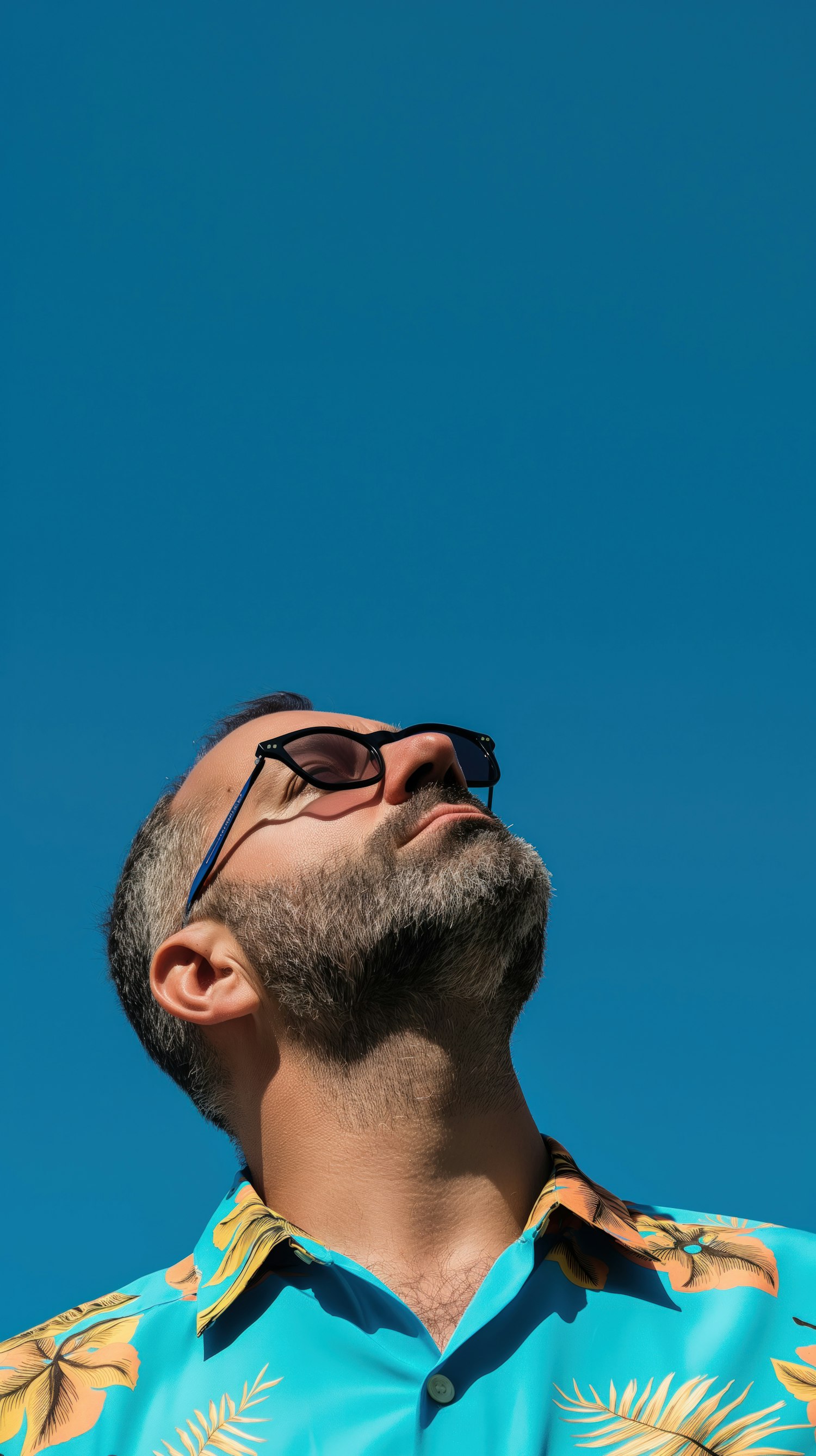 Man with Beard in Tropical Shirt