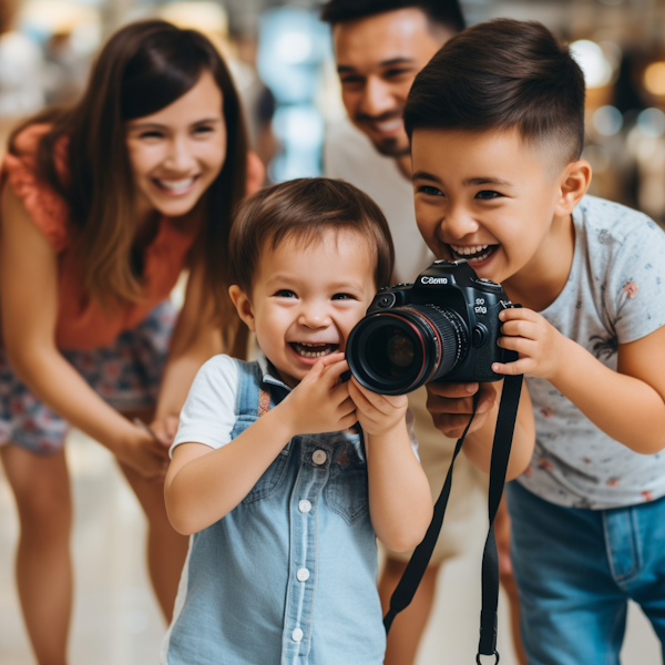 Capture of Joy: A Family's Playful Moment