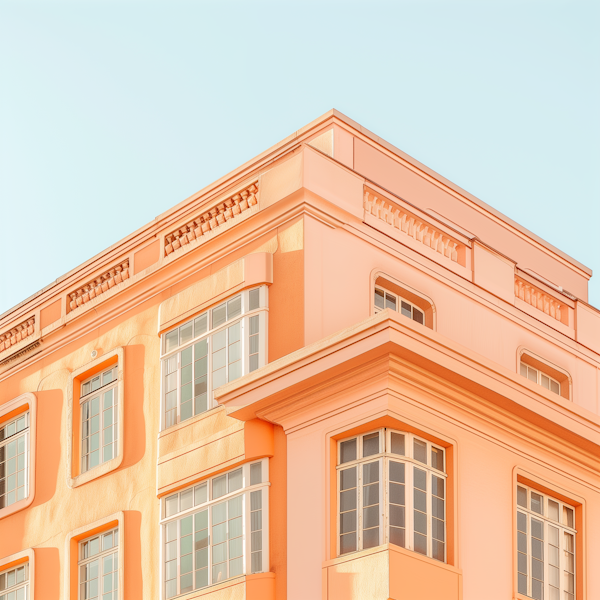 Pastel Peach Facade Building