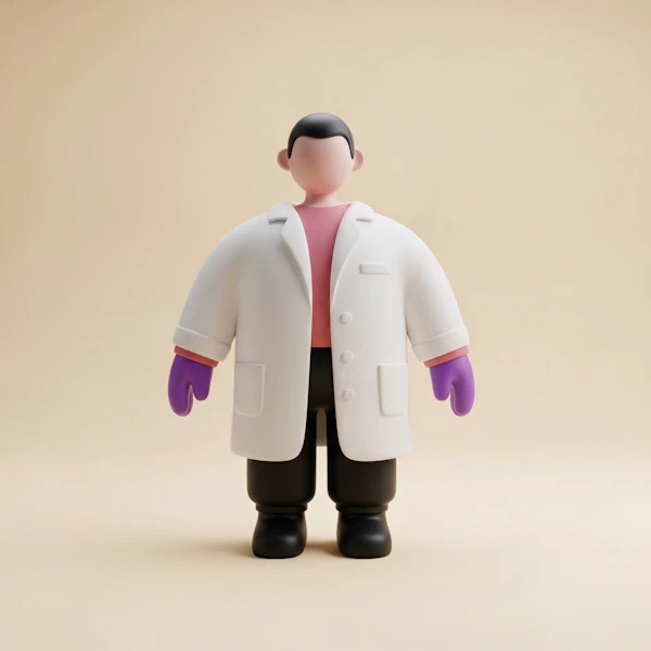 3D Character in Lab Coat