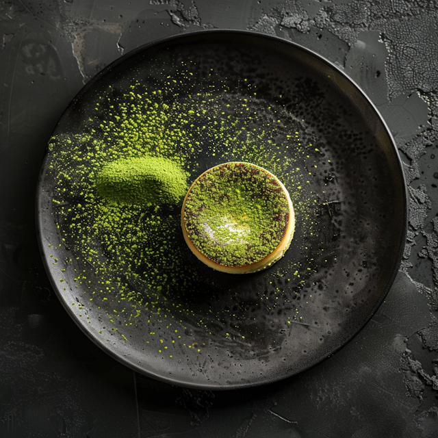 Elegant Matcha Dessert Presentation