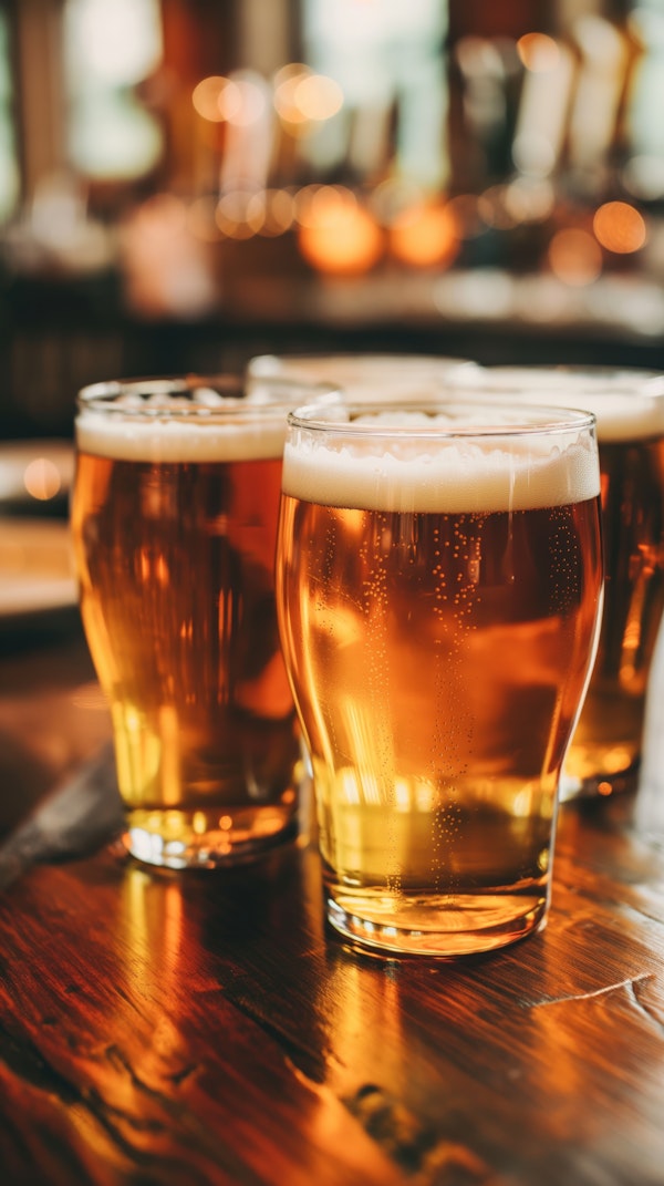 Cozy Pub with Beer Glasses