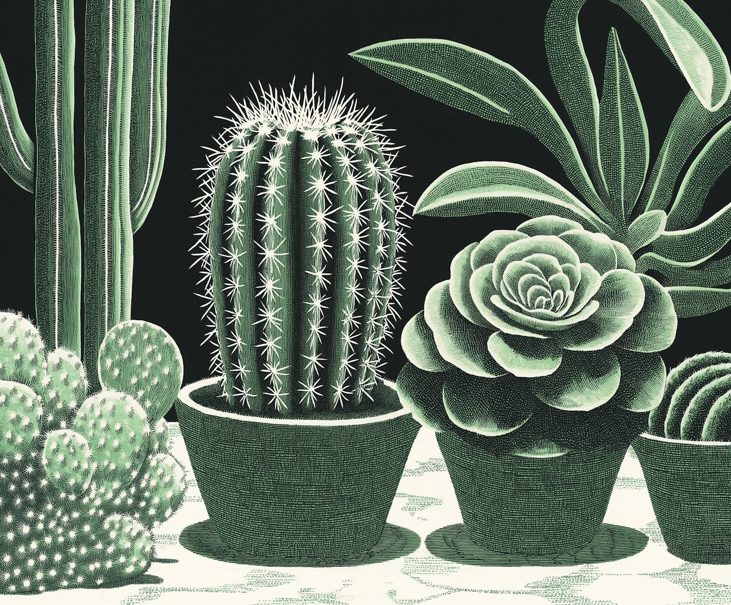 Serene Cacti and Succulents