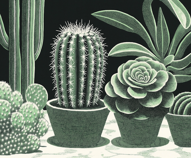 Serene Cacti and Succulents