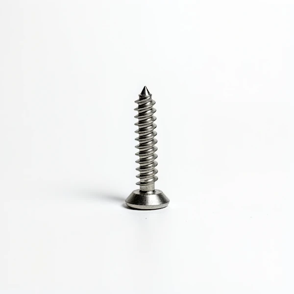 Metallic Screw Against Light Background