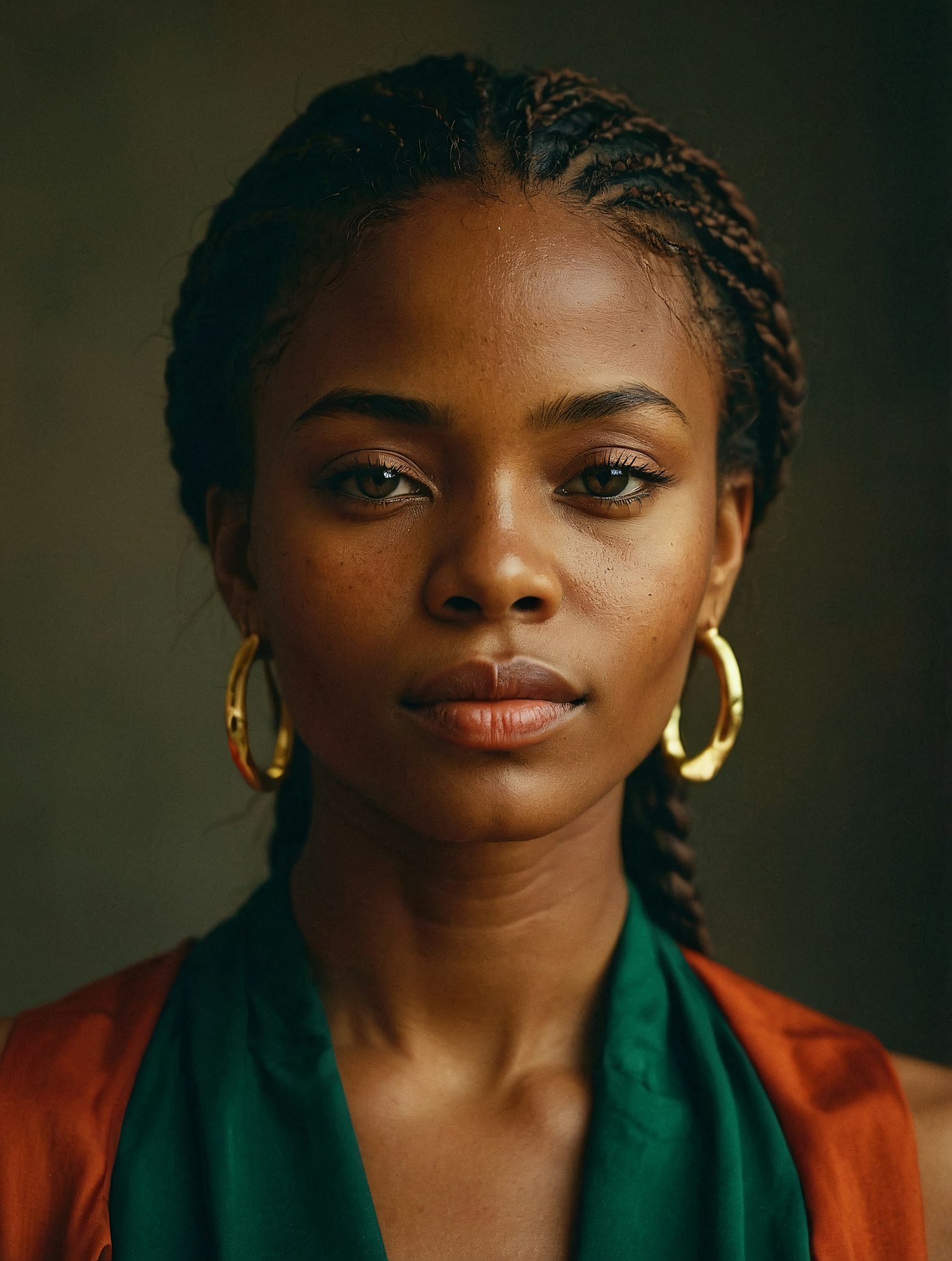Portrait of a Woman with Braided Hair